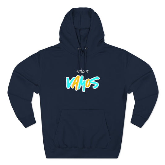 VAMOS Adult Three-Panel Fleece Hoodie Navy Blue