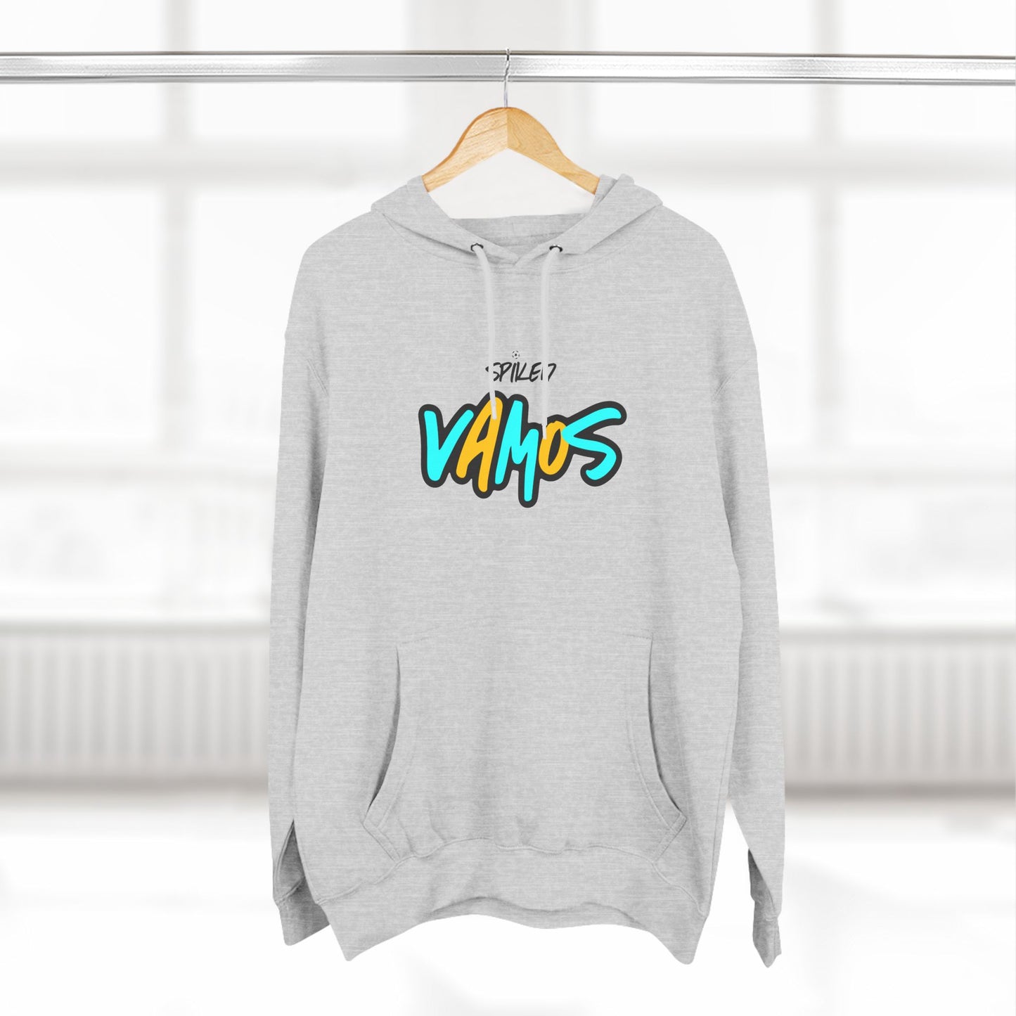 VAMOS Adult Three-Panel Fleece Hoodie Heather Gray