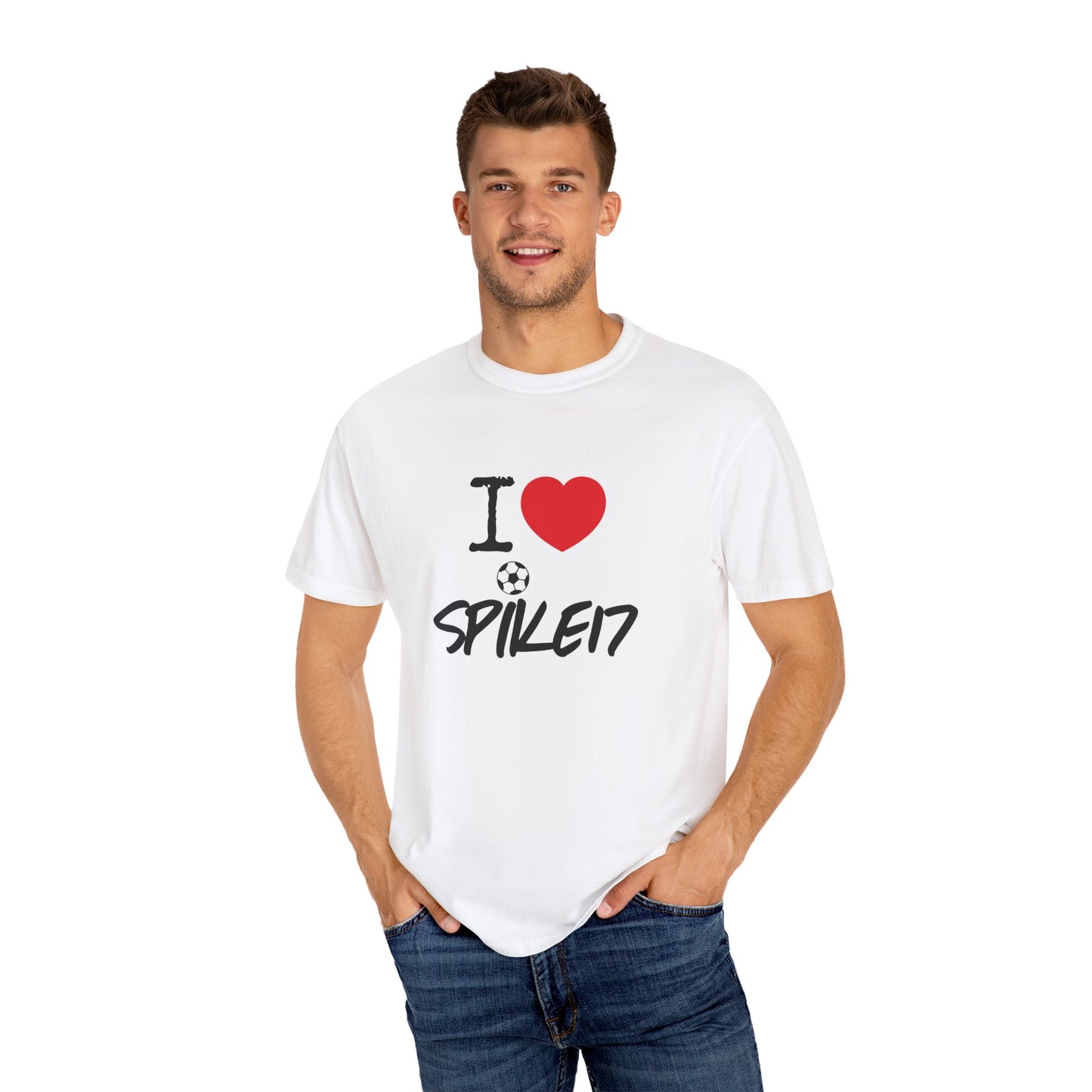 I LOVE SPIKE17 Adult Garment-Dyed T-shirt White